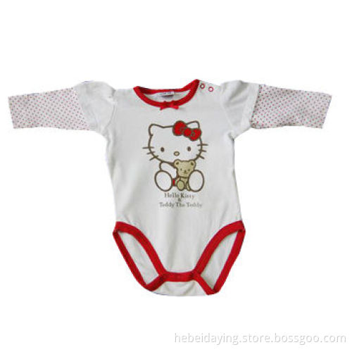 Short-sleeved slogan baby suit, made of 100% cotton, meets European and American standards